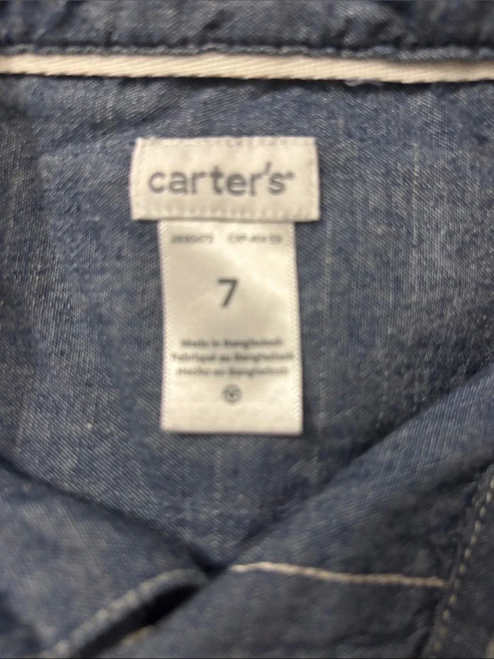 Carter's Short-Sleeve Denim Button-Down Shirt - Blue